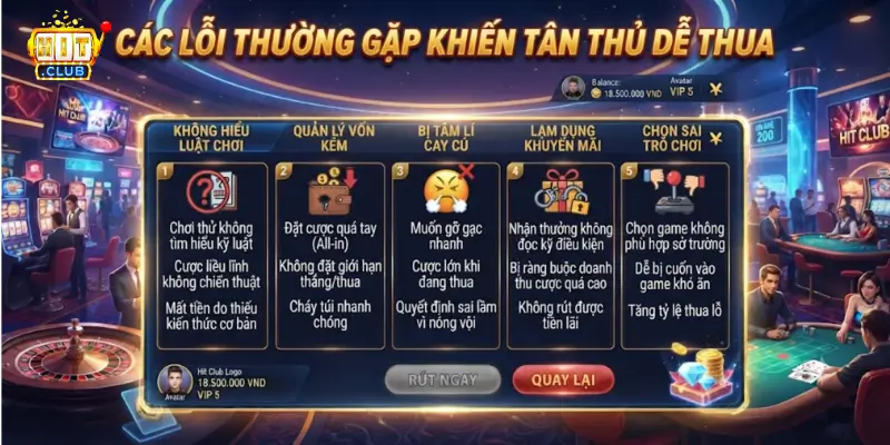 Các Lỗi Thường Gặp Khiến Tân Thủ Dễ Thua